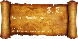 Bucsi Romána névjegykártya